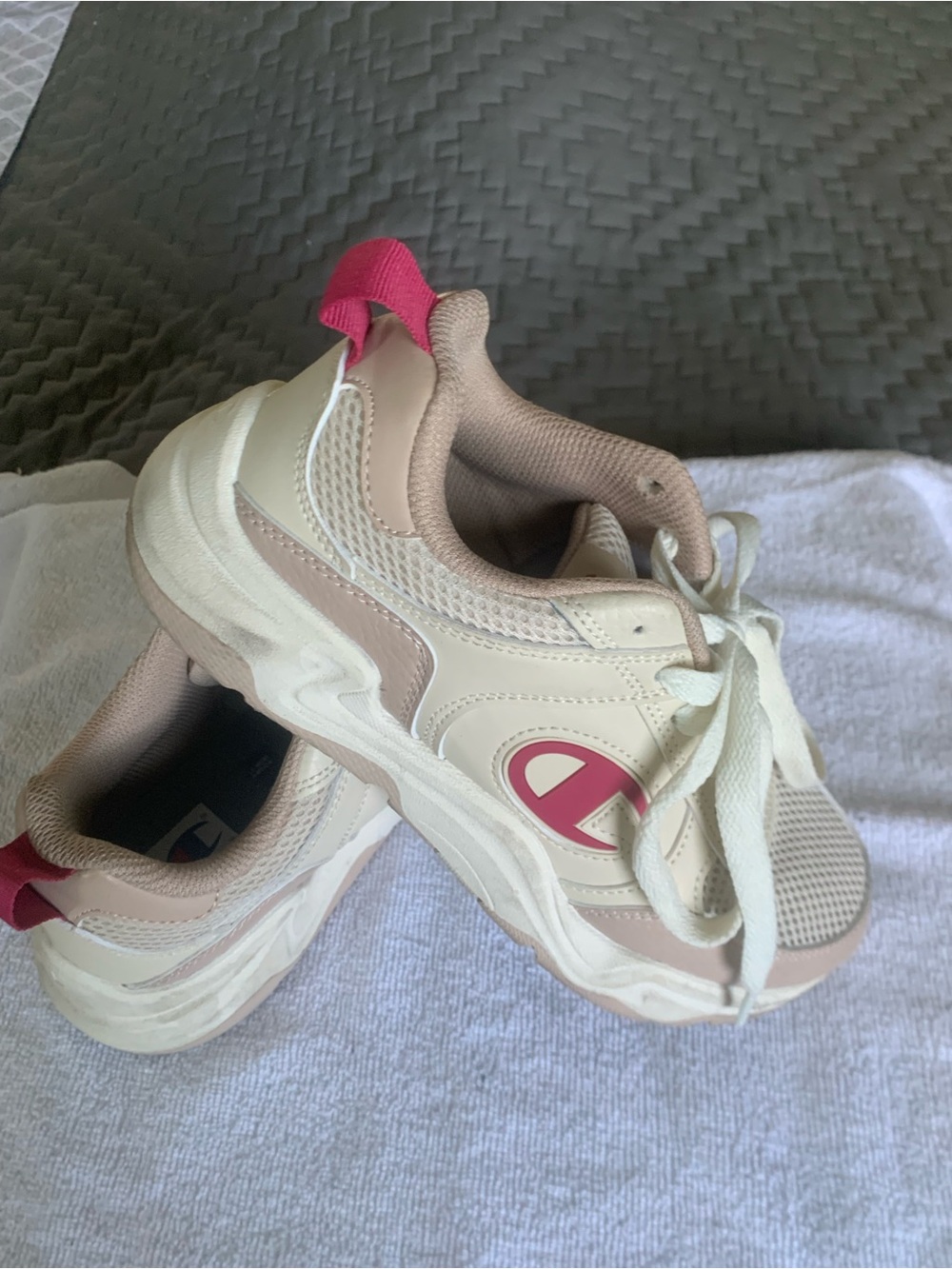 Champion Women’s Cream and Pink Athletic Sneakers